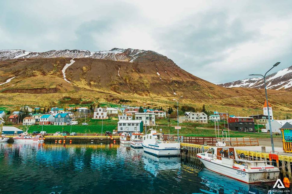 Siglufjordur Town Harbor View Harbor View In Siglufjordur Town