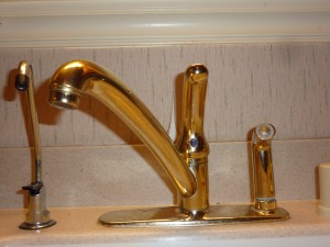 Gold kitchen faucet
